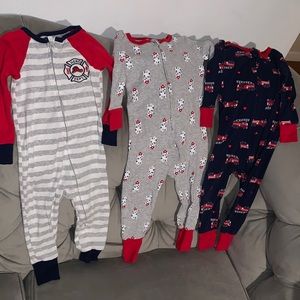 Long sleeve, footless, one-piece pajamas